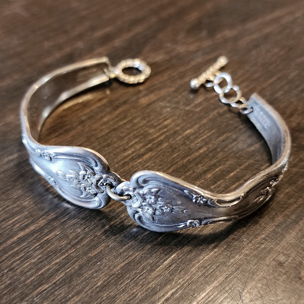 💐2/$25 Vintage-Inspired Silver Floral Antique Spoon Bracelet